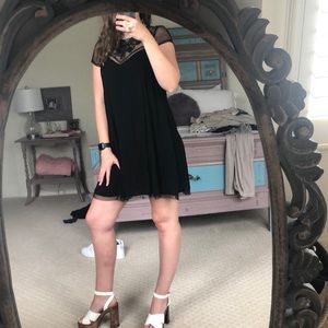 Trixxi Black Slip Dress with Eyelet Detailing